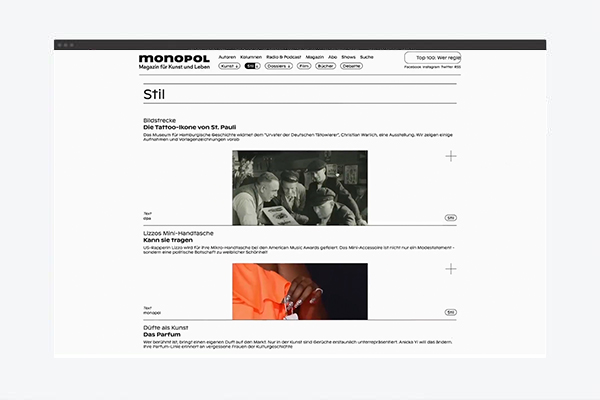 Monopol Magazin Online – Website